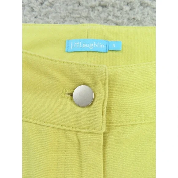 J McLaughlin Jeans Womens 6 Yellow Mid Rise Cotton Blend Stretch Tapered - Picture 3 of 8